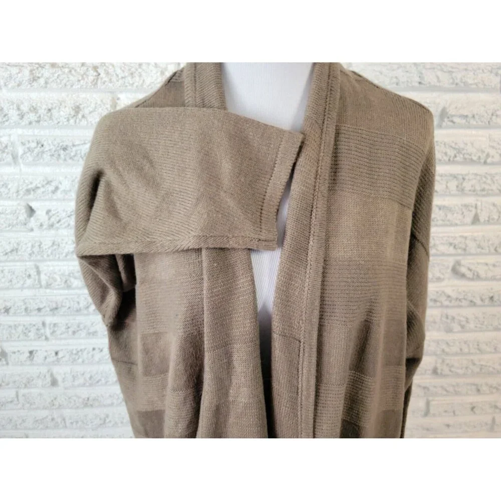 Design History Womens Sweater 3X Plus Cardigan Open Gray Acrylic SWE113E - Picture 6 of 9